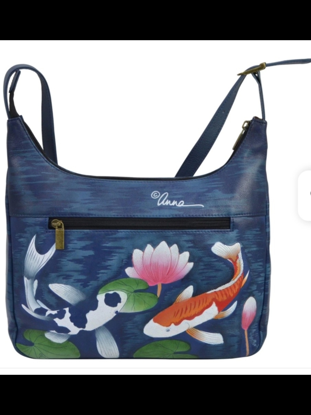 Anuschka Koi Pond By Anna Hand Painted Shoulder Bag EUC - Picture 2 of 5